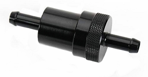 Filter, inline fuel black anodized 5/16 inch