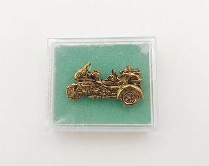 Gold Wing Trike Pin, Gold 2x1 inch